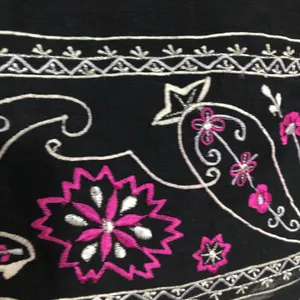 Vintage 90s y2k Amanda smith floral‎ embroidered black pink skirt waist 38” thumbnail 7