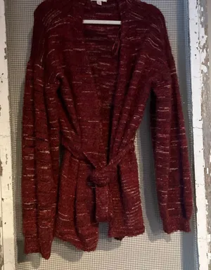 Knox Rose Purple Cardigan Sweater Heathered Knit Pockets Women’s Sz XL thumbnail 1