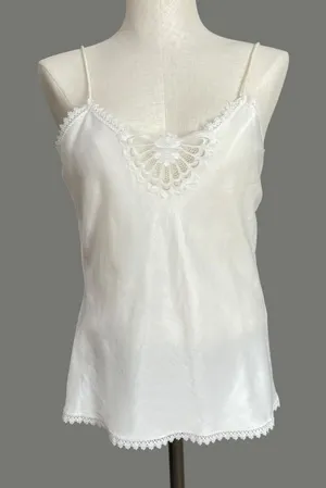 Vintage Camisole Lingerie Tank Top Women‎ Coquette Lace Strap Balletcore 1980s thumbnail 1