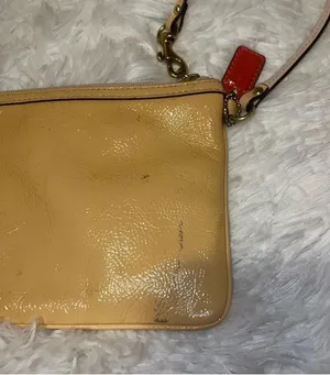 Coach Womens Wristlet Leather with Felt Detail Neutral Colored / Y2K thumbnail 4