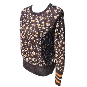 Saltwater Luxe Womens Sweater Animal Print Crew Neck Long Sleeve Knit‎ Small thumbnail 5