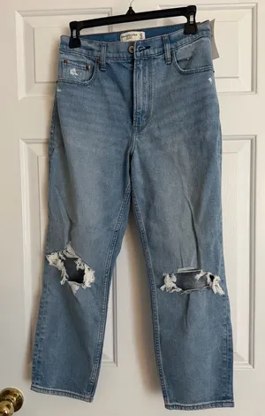 Abercrombie & Fitch Light Blue Distressed Jeans thumbnail 1