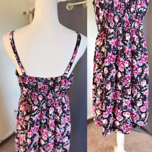 Torrid Dark Coquette Floral Corset Lace Up Smocked Sundress Plus Size 1 thumbnail 10