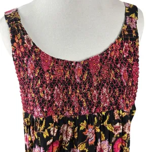 Free People Bohemian Dainty Retro 70s Floral Swing Dress Size Large Flowy thumbnail 8