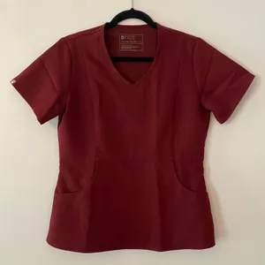 FIGS Burgundy Red Purple Aburi Fitted Scrub Top Uniform Women's size Small thumbnail 1