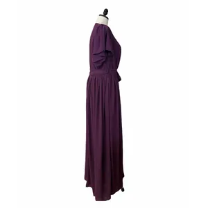 Baltic Born Maxi Dress 3XL Wrap V Neck Flutter Sleeve Belted Plum Purple Gown thumbnail 5