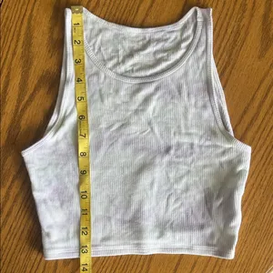 White And Purple American Eagle Ribbed Crop Top thumbnail 3