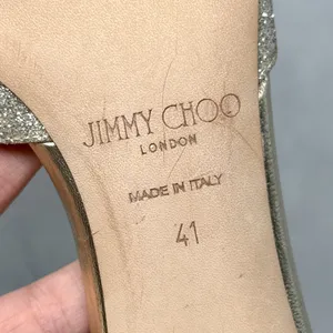 Jimmy Choo Annie 85 Glitter Ankle Strap Open Toe Mid Height Sandal Heels Formal thumbnail 13