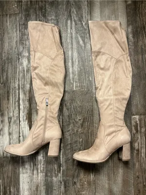 Marc Fisher Tan Over-the-Knee Block Heel Boots Size 7 thumbnail 7