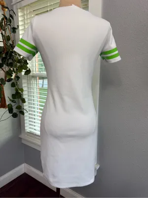 Juicy Couture White Tee Dress with Lime Graphic thumbnail 4