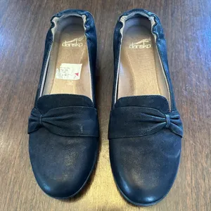 Dansko Black Nubuck Bow Loafer Comfort Shoes EU 38 US 7.5–8 thumbnail 2