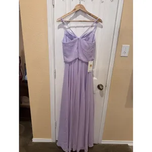 White House | Black Market Leah Floor Length Spaghetti Straps Chiffon Bridesmaid Dresses size 4 thumbnail 10