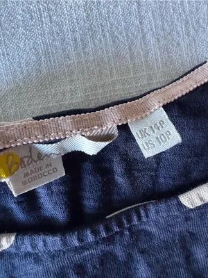Boden Florrie Jersey Dress Navy Polka Dots - 10P thumbnail 9
