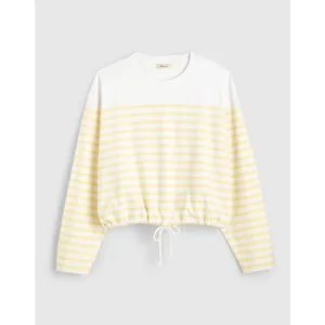 Madewell The Perfect Tie-Waist Tee in Allday Jersey Striped Pineapple M NWT thumbnail 6