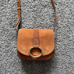 Vince Camuto Kayci Caramel Suede & Leather Crossbody thumbnail 2
