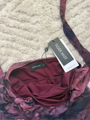 Tiger Mist Plum and Black Asymmetric Mini Skirt thumbnail 5