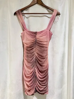 Zara Ruched Mini Dress - Dusty Rose Size Small thumbnail 8