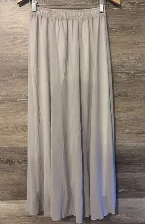 Skirt Maxi Long Light Gray Lined Elastic Waist Sz Medium Lace Girl New Formal thumbnail 1