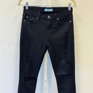 7 For All Mankind b(air) The Ankle Skinny‎ Jeans Black Distressed Ripped Size 28 thumbnail 3