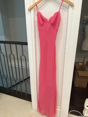Ownley Pink Ruffle Tie Back Maxi Dress Size S thumbnail 2