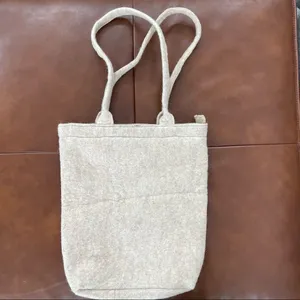 NWT Artisan Mongolian Woolcraft Quilt Square Tote Neutrals New thumbnail 4