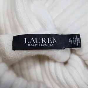 Lauren Ralph‎ Lauren Black Label Wool Cream Waffle Knit Turtleneck Sweater XL thumbnail 4