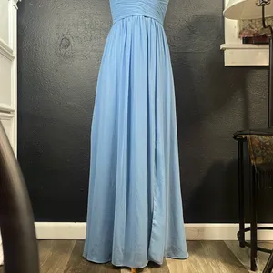 Azazie Light Blue‎ Satin Dress thumbnail 6