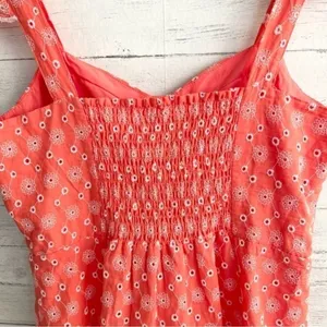 Betsey Johnson Ditsy EYELET BUSTIER MINI DRESS Coral Pink NWT size small thumbnail 9