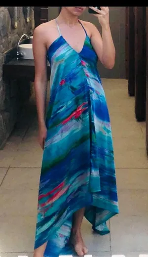 flowy and silky dress Blue Size XS thumbnail 1