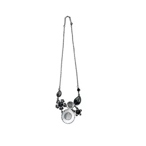 Paparazzi Exquisitely Eden White Statement Necklace Floral Silver Women One Size thumbnail 5