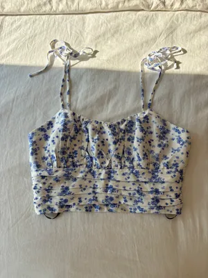 Blue Floral Tank Top thumbnail 2
