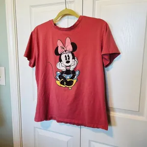 Disney Minnie Mouse Short Sleeve‎ Shirt Womens Size Large Pink thumbnail 2