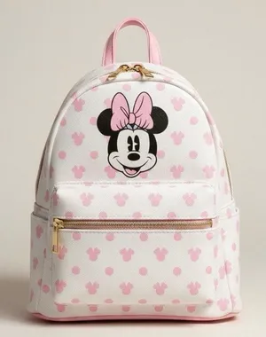 NWOT Minnie Mouse Pink Polkadot Faux Leather Mini Backpack thumbnail 1