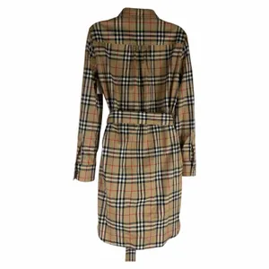 Burberry Giovanna Vintage Check Poplin Cotton Shirt Dress Beige Size 4 thumbnail 10