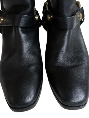 Stuart Weitzman Leather Expert Moto Boots Black Size 6 Retail $595.00 thumbnail 5
