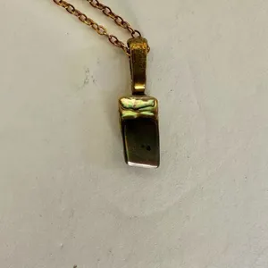 Gold tone abalone pendant necklace thumbnail 10