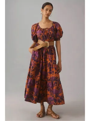 Anthropologie The Somerset Maxi Dress: Puff-Sleeve Edition Size Medium Floral thumbnail 3