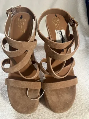 Gianni Bini Beige Suede Strappy Platform Sandal thumbnail 3