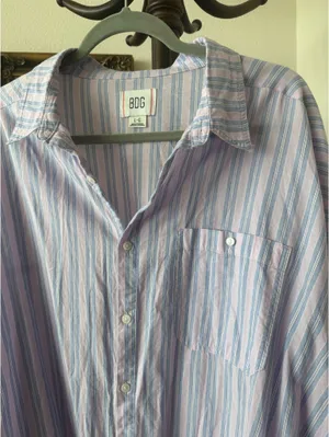 Urban Outfitters Purple Striped Button Up Shirt thumbnail 3