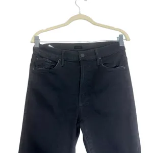 Mother The Insider Crop Step Fray Jeans in Not Guilty Black Mid Rise Size 29 thumbnail 3