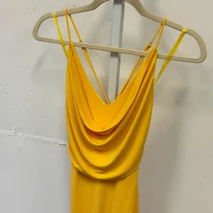 NWT Hello Molly Yellow Cowl Neck Midi Dress Open Back ST2605D XS US 2 thumbnail 5