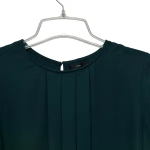 J Crew 365 Dark Emerald Green Evergreen Jewel Tone Pleated Front Blouse‎ Small thumbnail 2