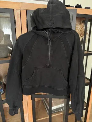 Lululemon Scuba Oversized 1/2 Zip up Hoodie sweatshirt jacket Black half thumbnail 2