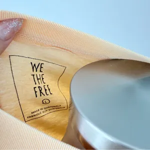 We The Free Peach Long Sleeve Top Women’s Large Oversized Raw Hem thumbnail 7