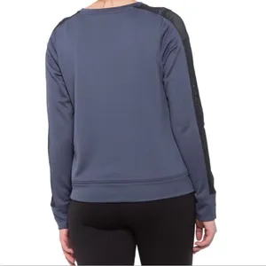 Under Armour Mesh Panel Sweatshirt Womens Blue‎ Black Crewneck Loose Fit Large thumbnail 2
