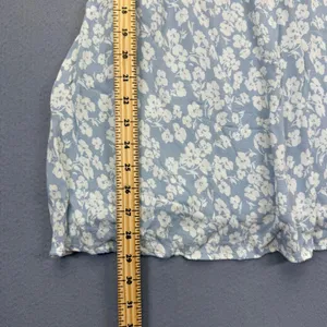 Reformation Light Blue Floral Smocked Square Neck Mini Dress XS thumbnail 4