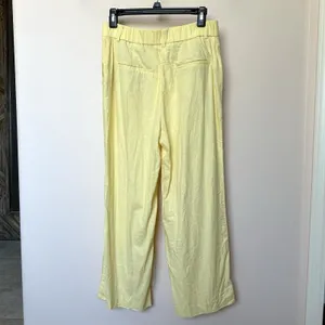 Linen Blend Rachel Zoe Pant Womens 4 Butter Yellow Spring Pastel Preppy 28 x 25 thumbnail 3