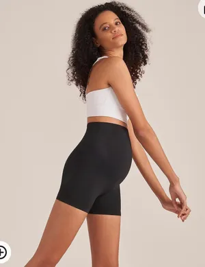 Enerful Women's Maternity Shorts Biker Summer Soft Seamless Pregnancy Yoga Workout Active Short Leggings Over Belly 5"/8" thumbnail 3