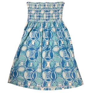 Lilly Pulitzer Strapless Smocked Fish Print Blue Dress thumbnail 9
