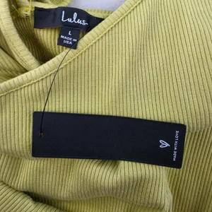 Lulus NWT Chartreuse Green One Shoulder Ribbed Ruched Midi Dress LD5016 Womens L thumbnail 4